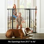 Mom's Choice Awards Winner-Cumbor 29.5-46" Auto Close Baby Gate for Stairs, Easy Install Pressure/Hardware Mounted Dog Gates for The House Indoor, Easy Walk Thru Wide Safety Pet Gates for Dogs, White - Image 8
